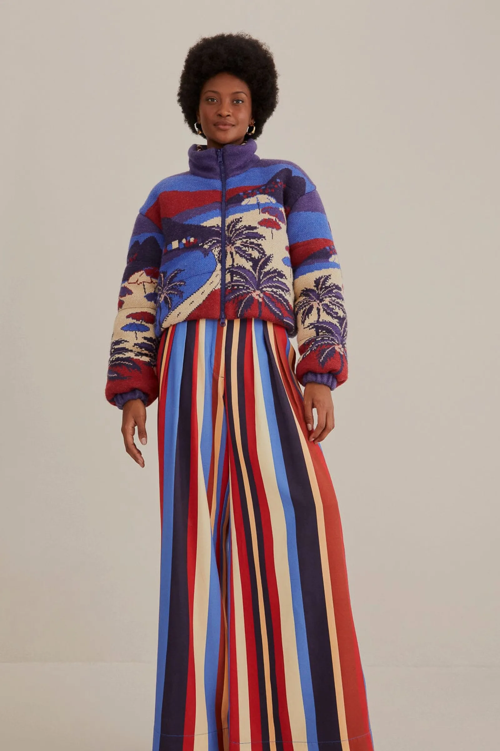  MULTICOLOR WINTER STRIPES TAILORED PANTS