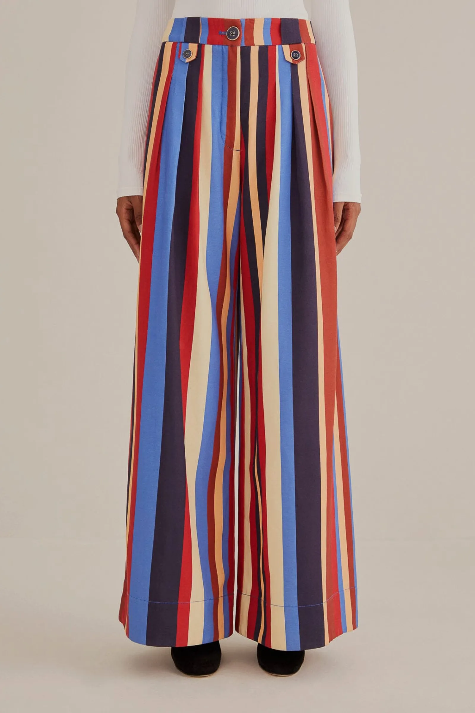  MULTICOLOR WINTER STRIPES TAILORED PANTS