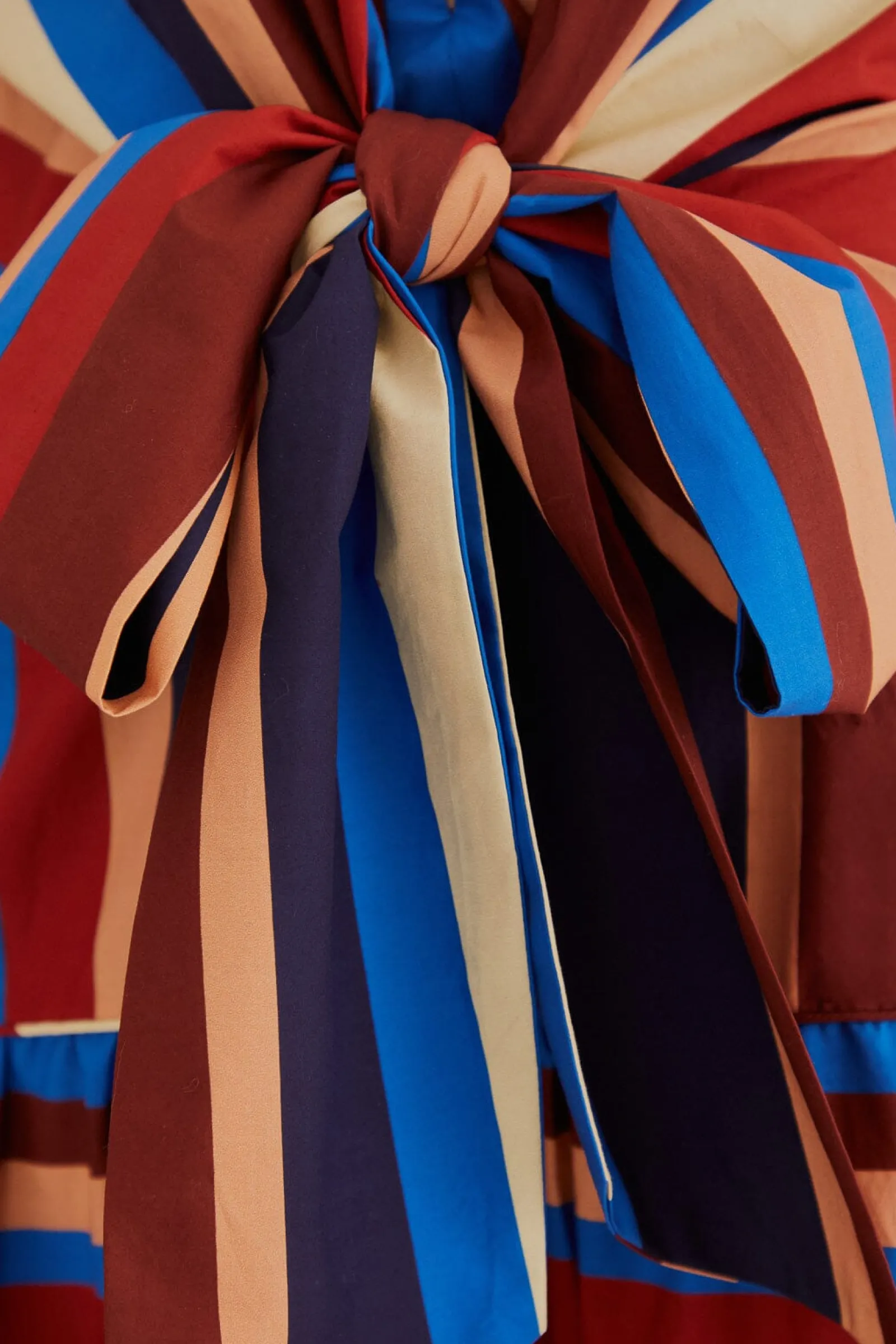 MULTICOLOR WINTER STRIPES SHORT SLEEVE MIDI DRESS