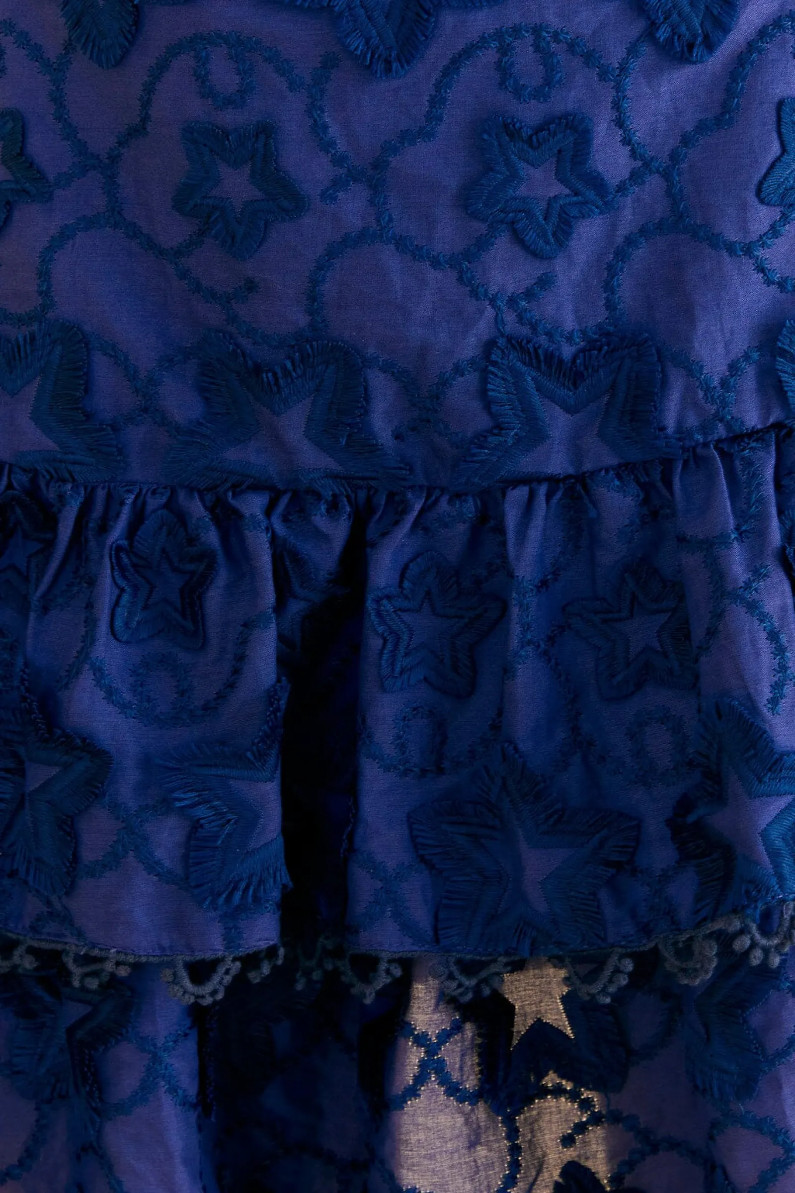 NAVY BLUE 3D STAR TEXTURE MINI SKIRT