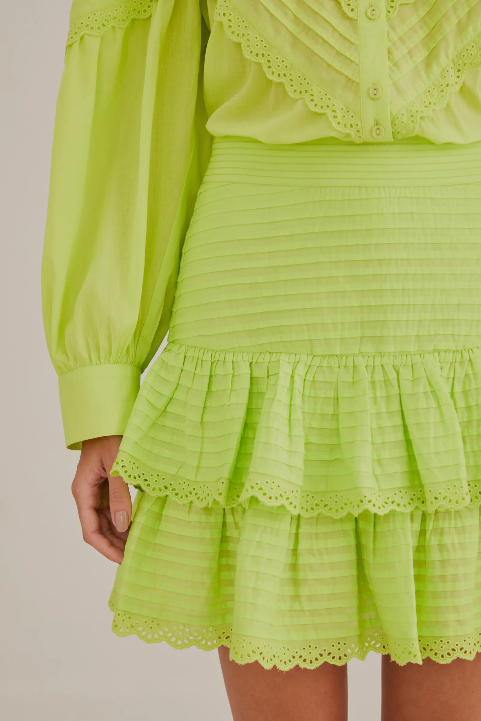 NEON GREEN MINI SKIRT