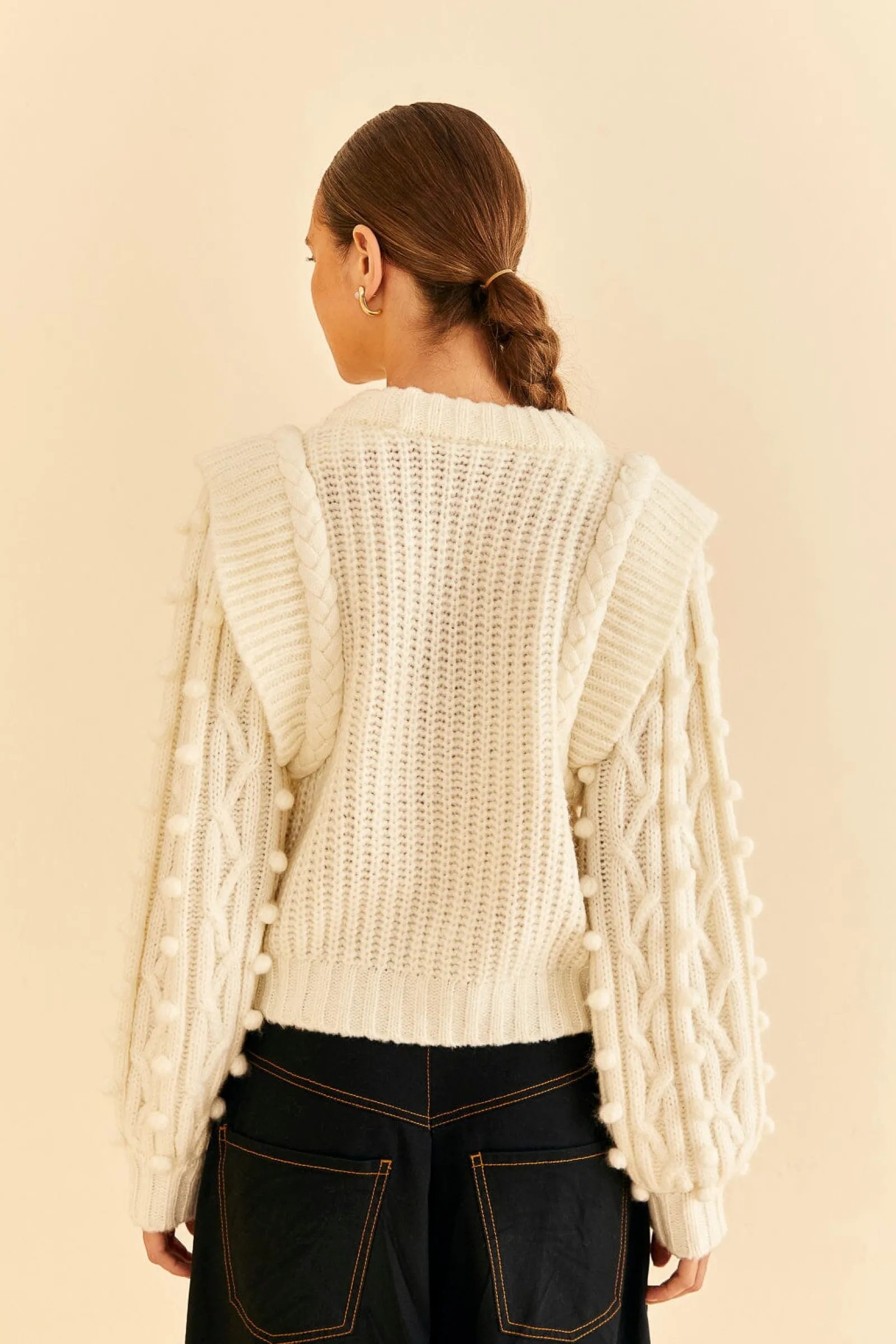 OFF-WHITE BRAIDED SWEATER