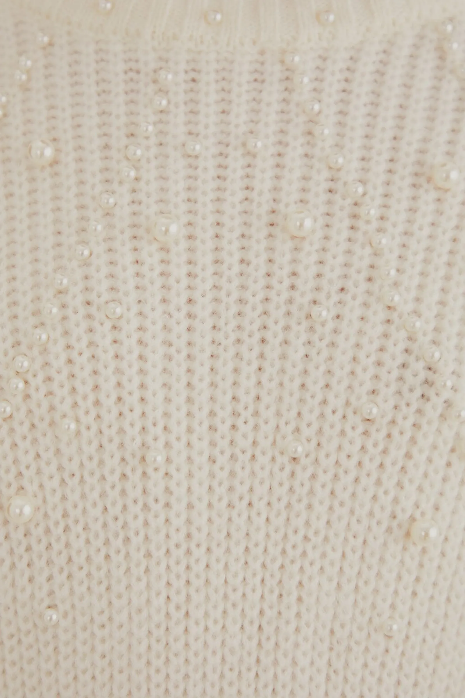 PEARL EMBROIDERED BUBBLE SWEATER