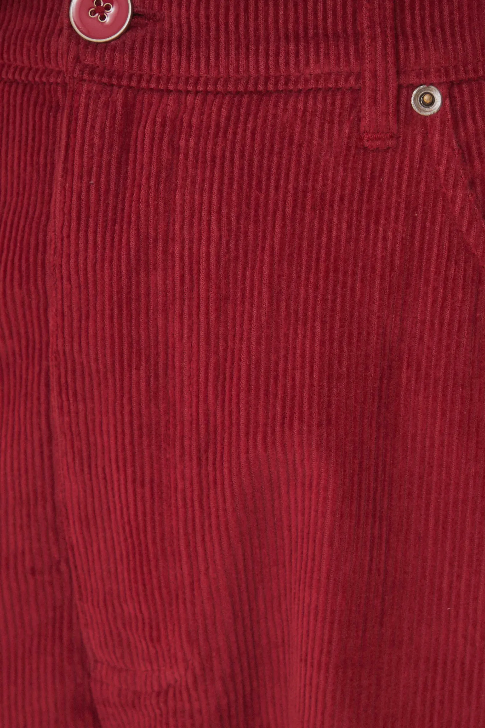 PINK CORDUROY EMBROIDERED PANTS