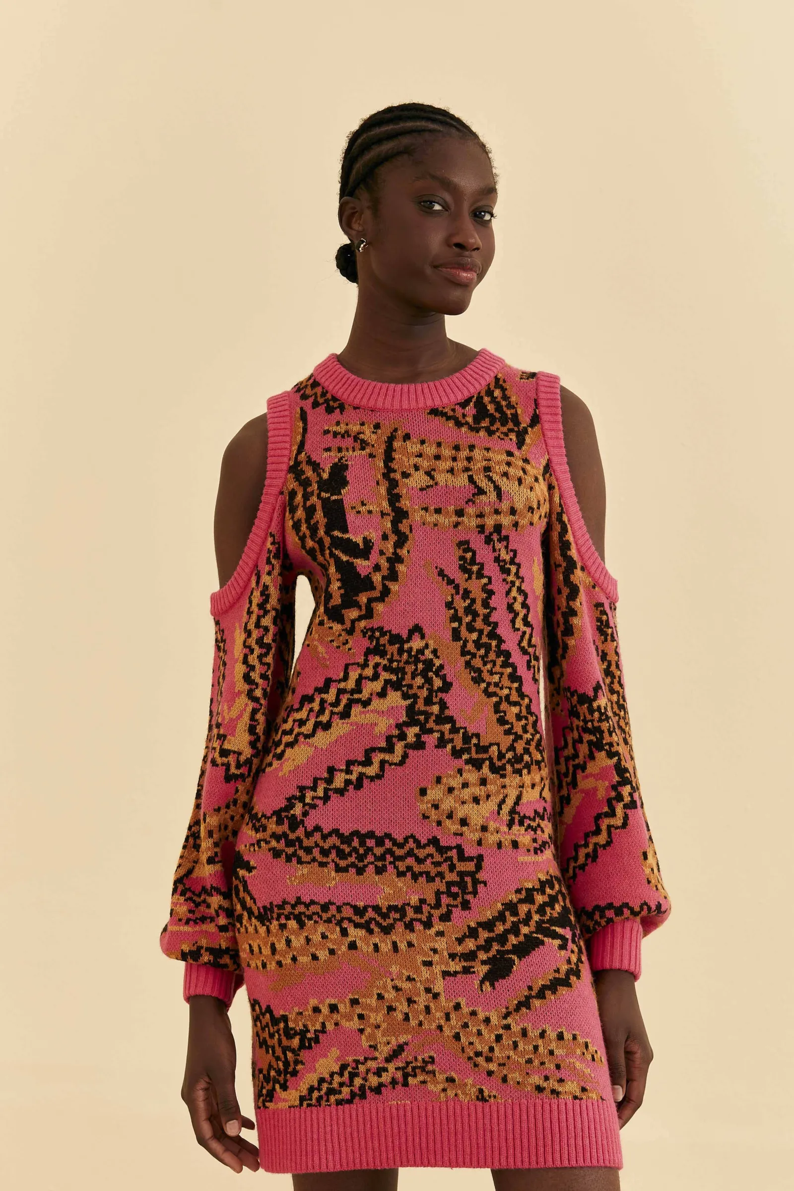 PINK CROCO SWEATER DRESS