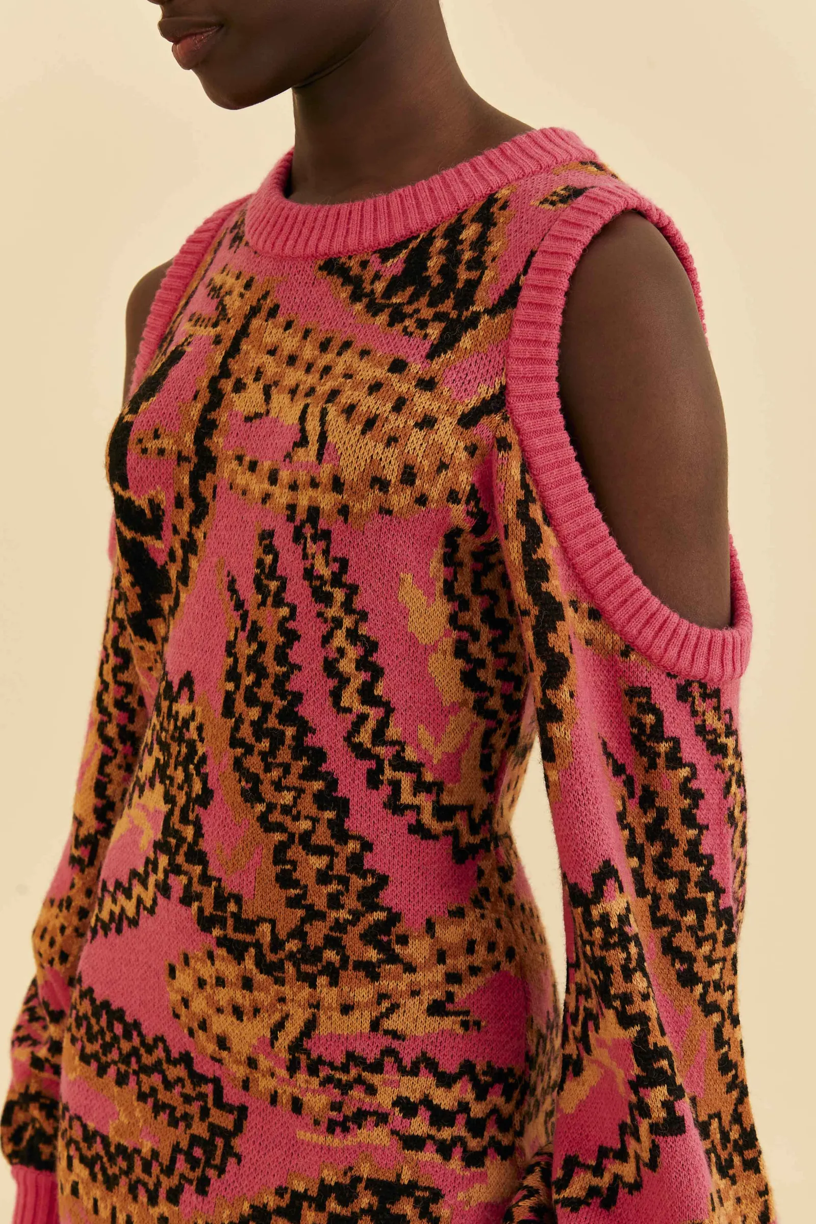 PINK CROCO SWEATER DRESS