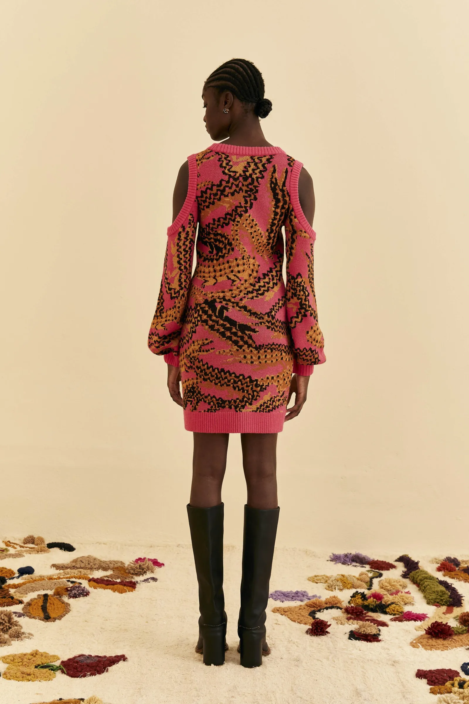 PINK CROCO SWEATER DRESS