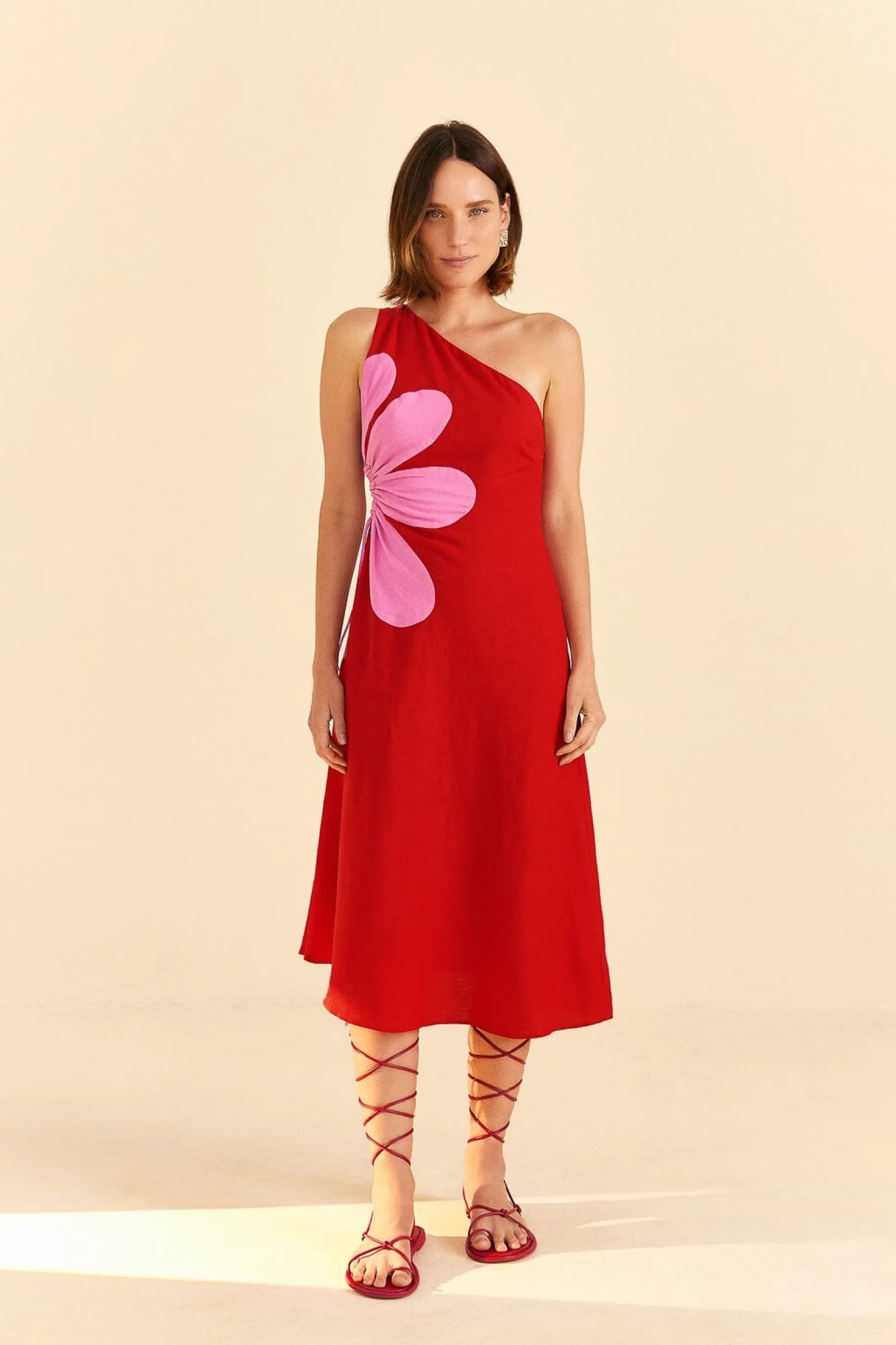 RED CUT-OUT FLOWER DRESS