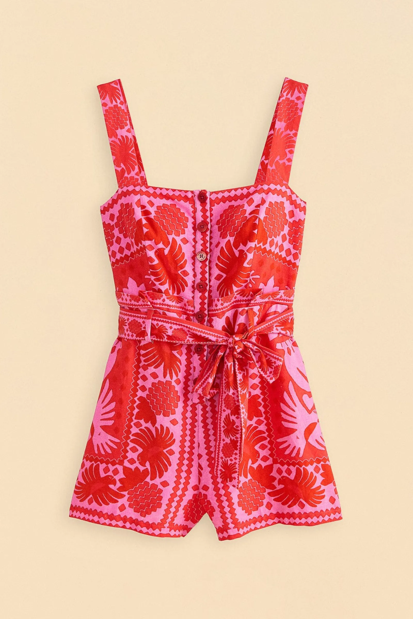 RED JUNGLE SCARF ROMPER