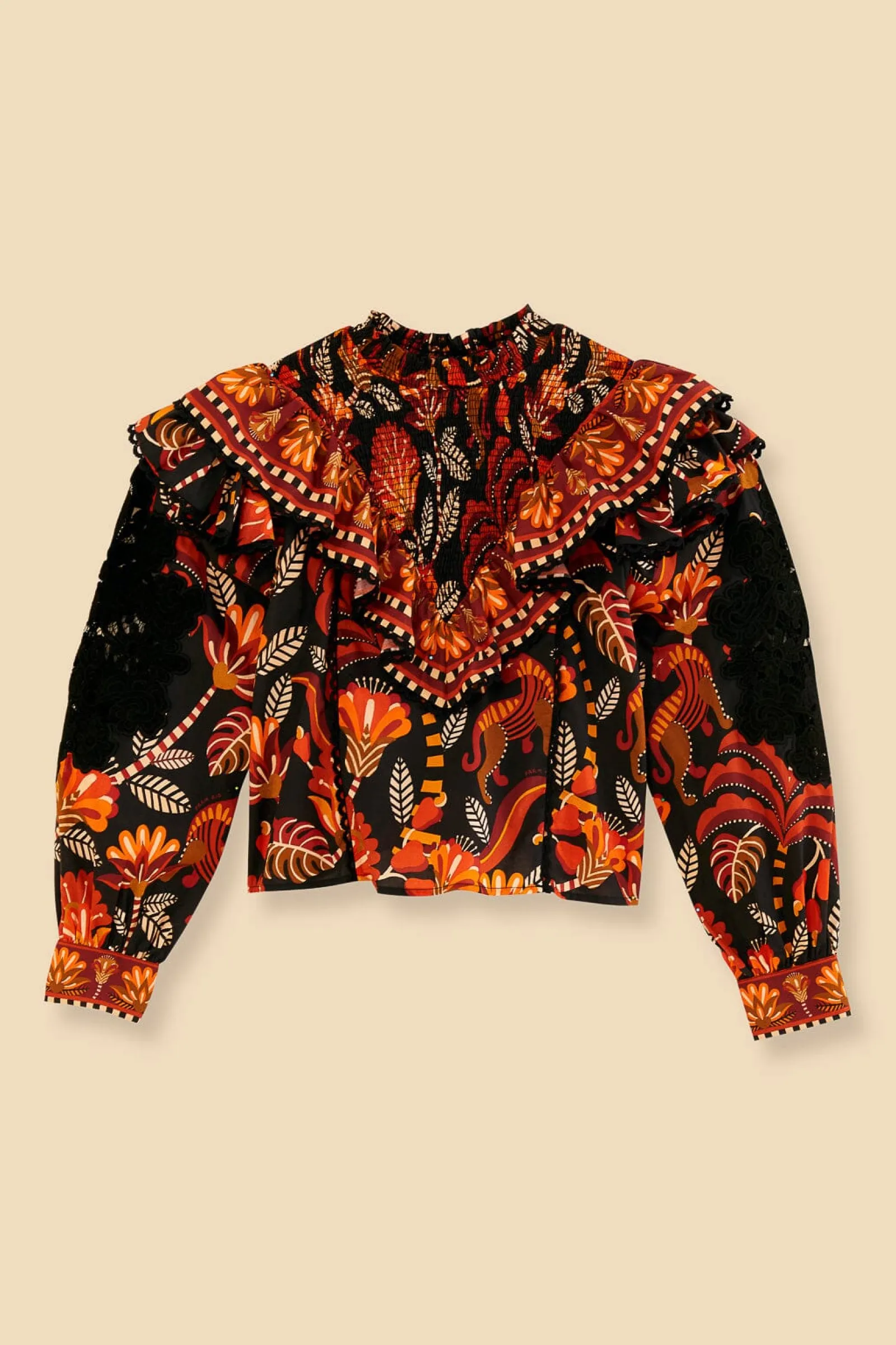 RED NATURE BEAUTY LACE BLOUSE