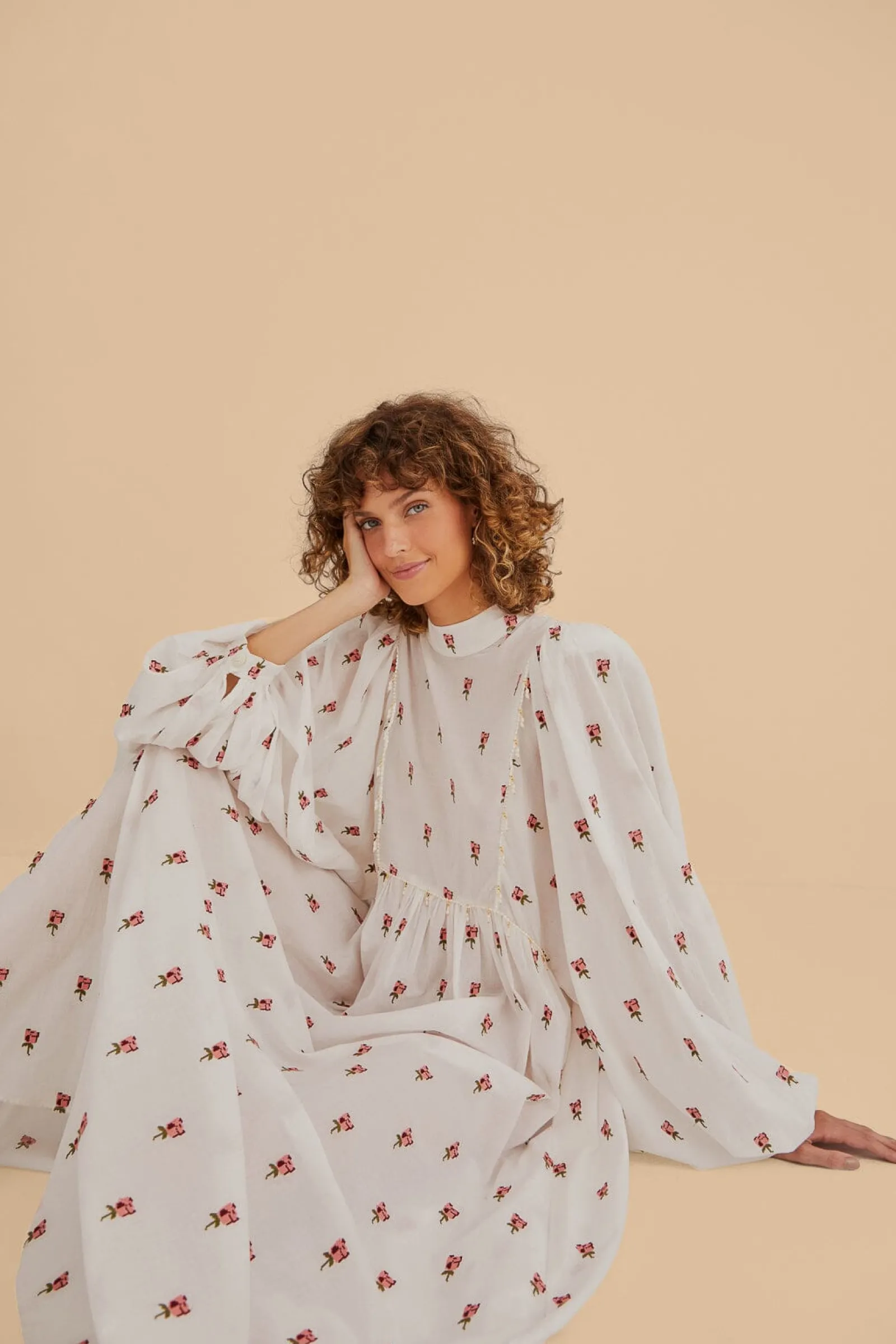  ROSE EMBROIDERED MAXI DRESS