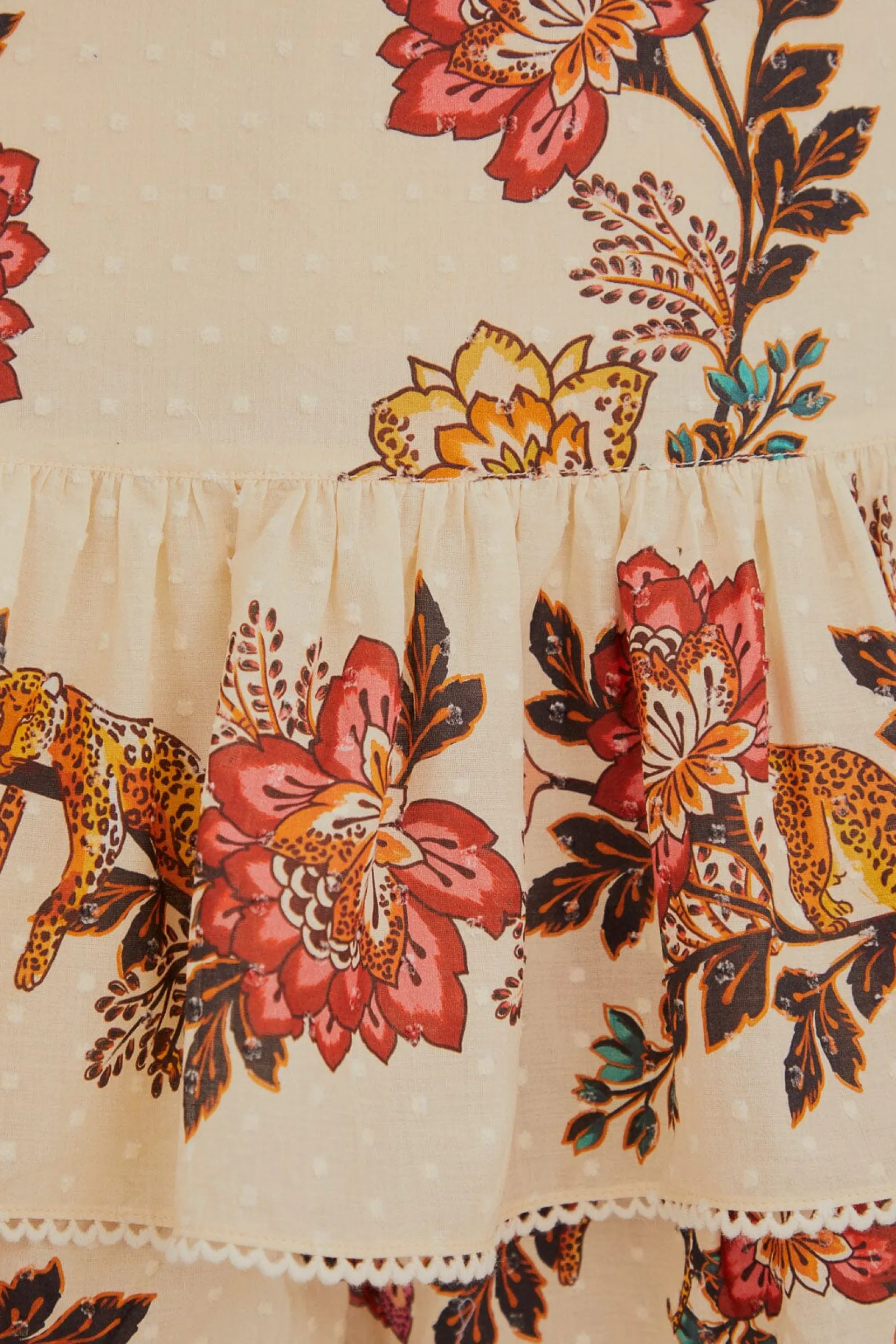 SAND LEOPARD FLOWERS MINI SKIRT