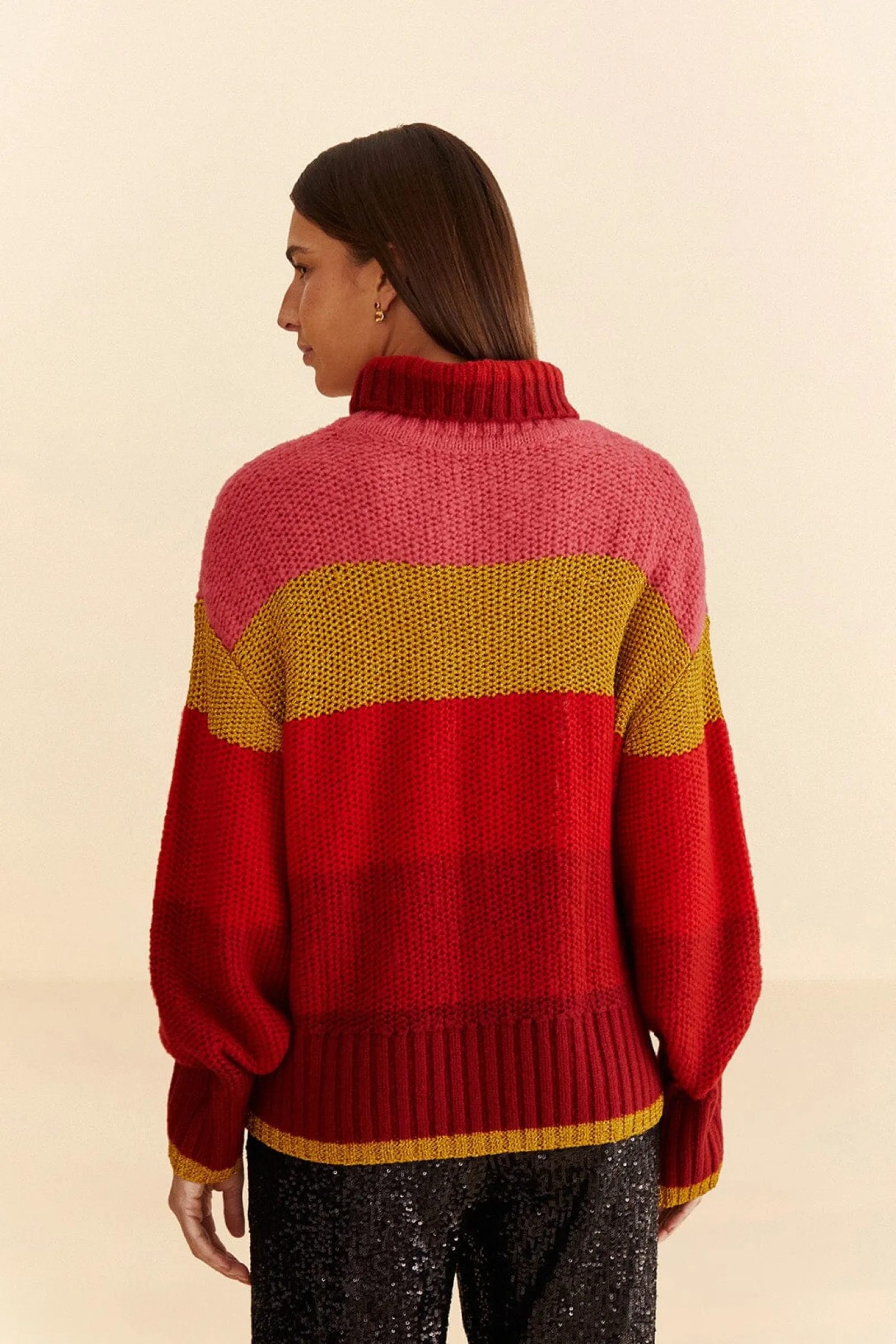 SHINY STRIPES KNIT SWEATER