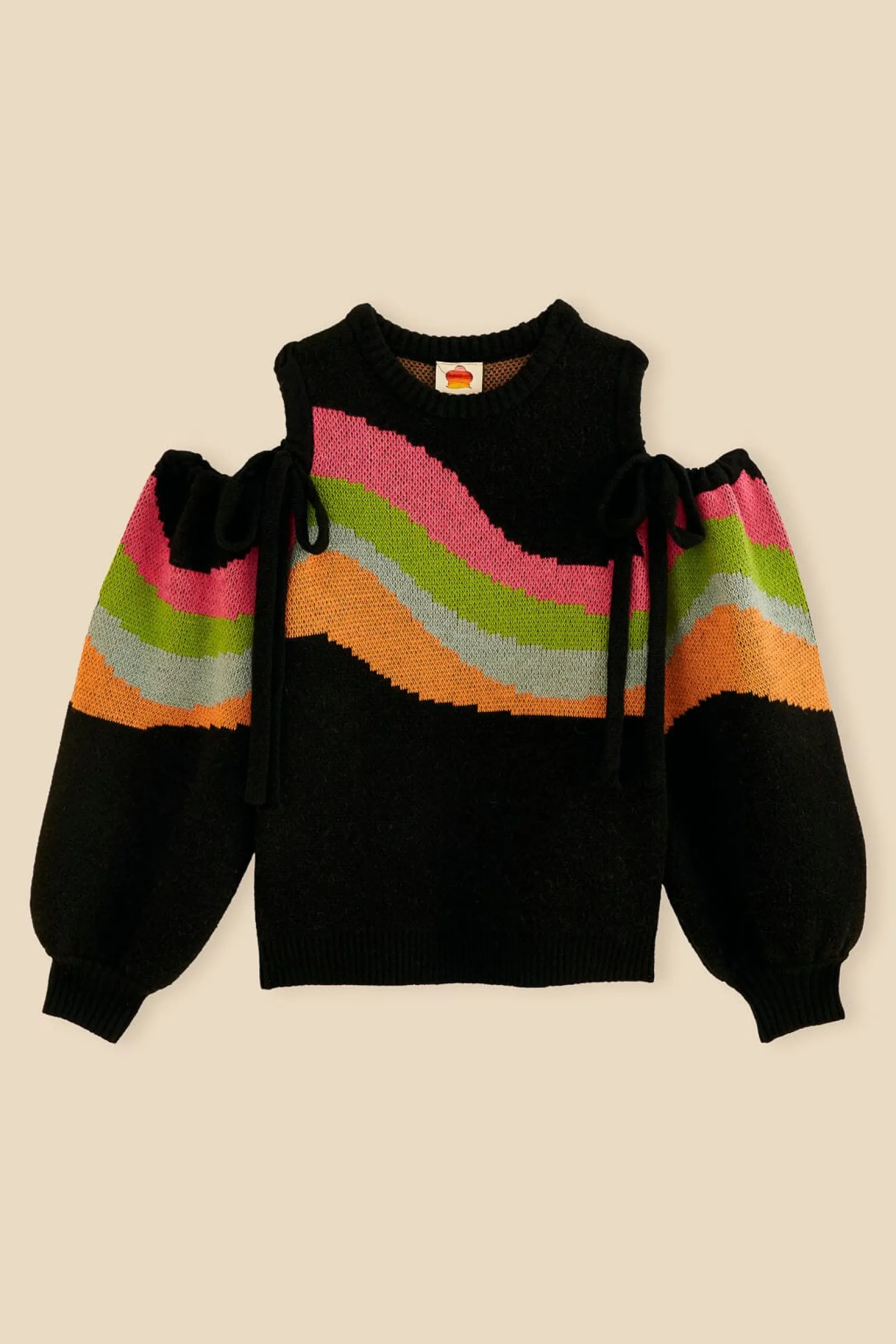 SHOULDER CUT OUTS KNIT SWEATER