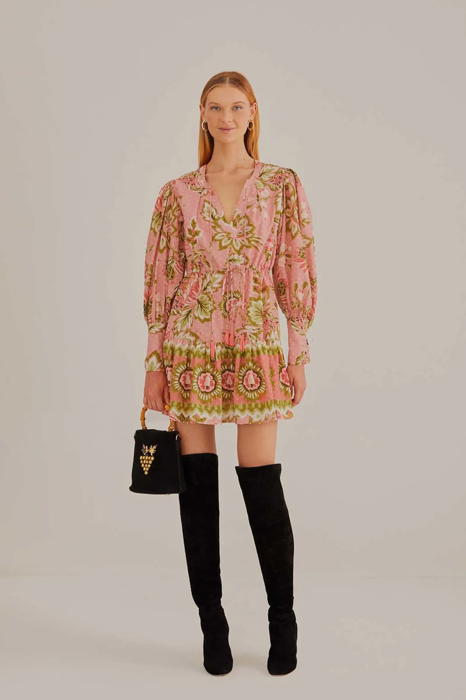  SOFT PINK AURA FLORAL MINI DRESS