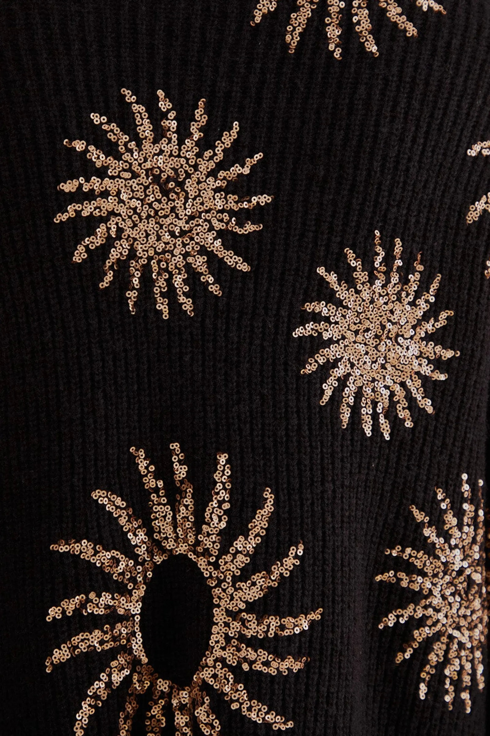 SUN SEQUIN EMBROIDERED KNIT CARDIGAN