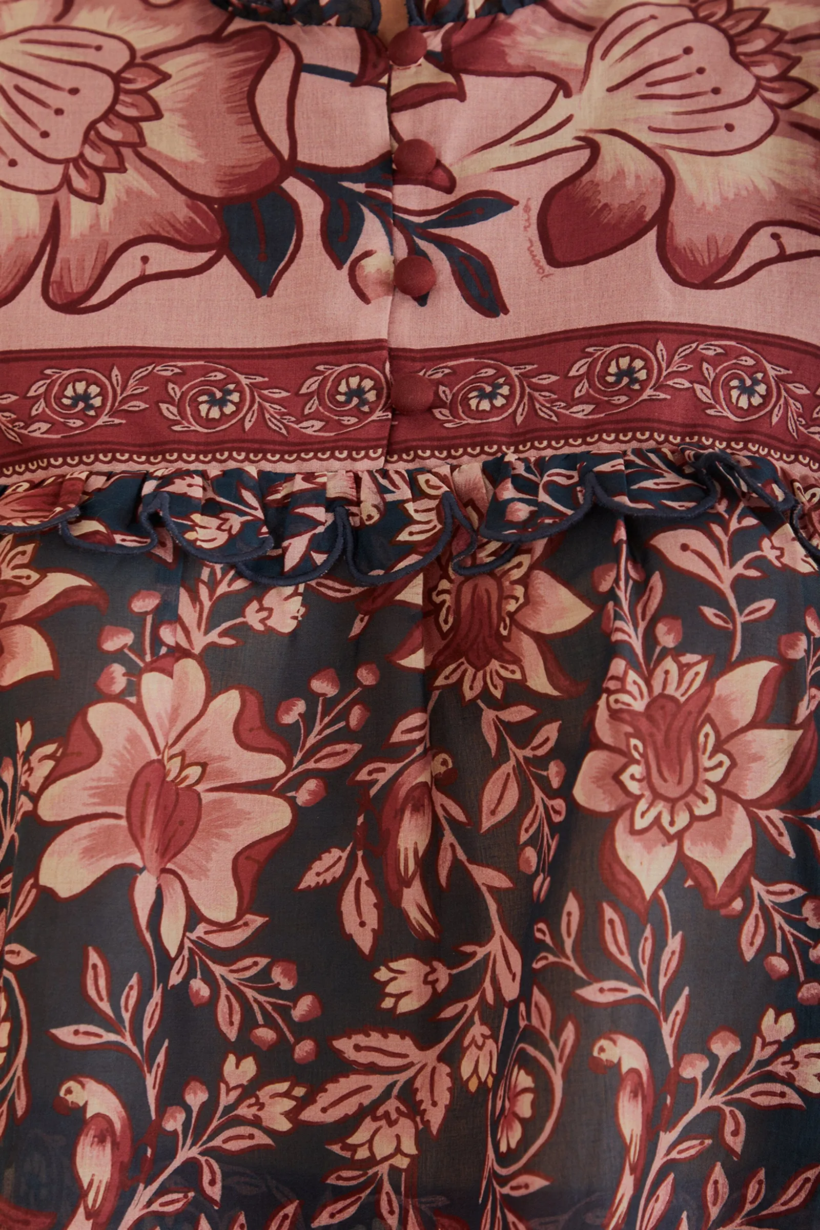 TEAL AINIKA CHARM LONG SLEEVE BLOUSE