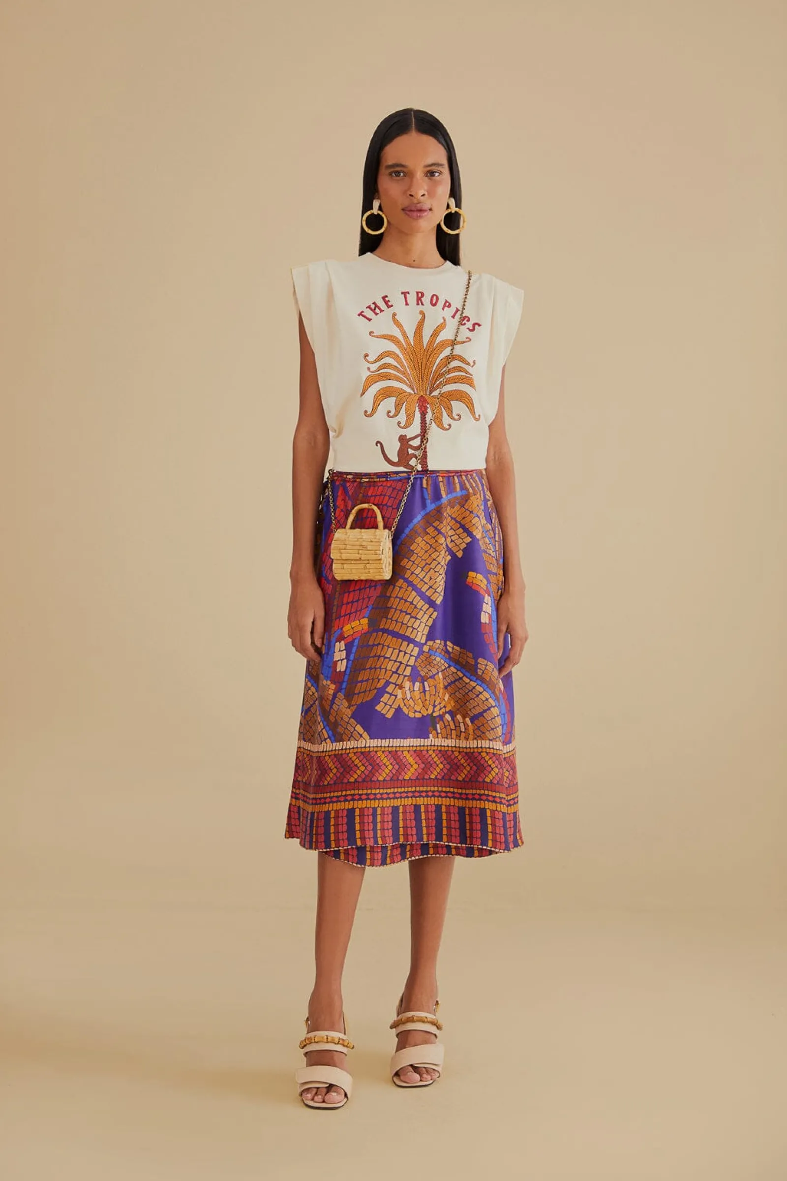 THE TROPICS PLEAT ORGANIC COTTON T-SHIRT