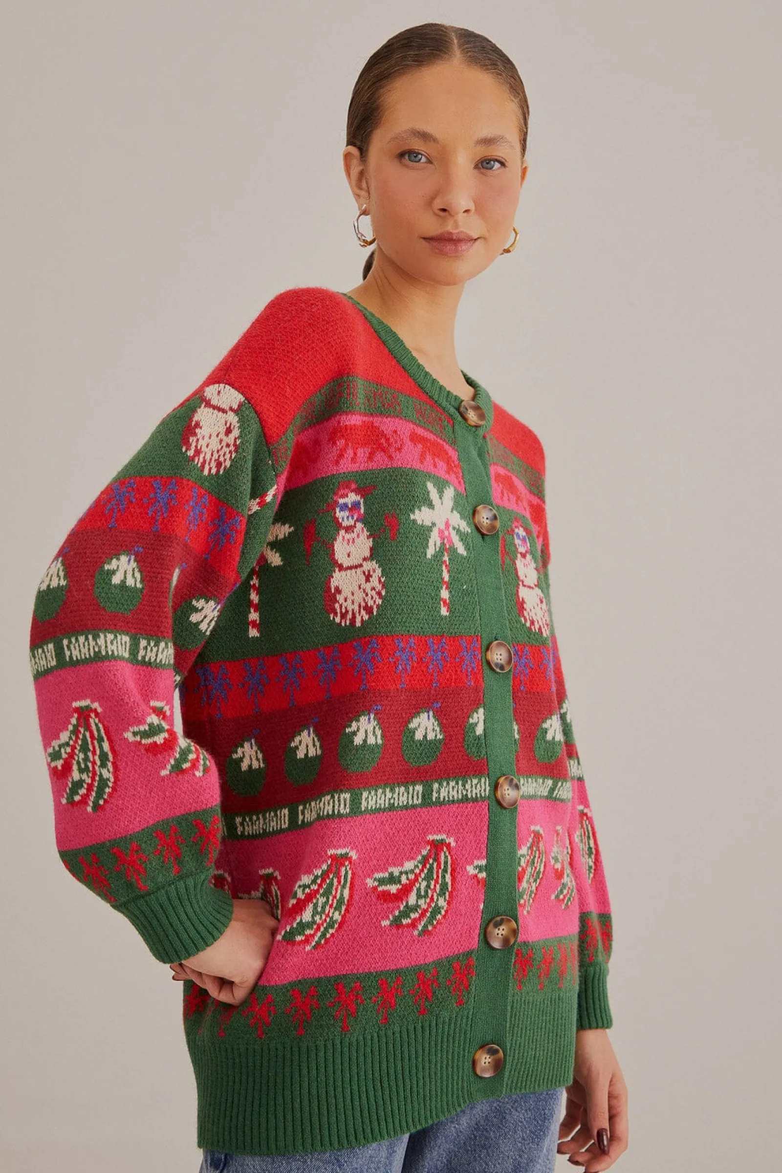  TROPICAL CHRISTMAS AINIKA CARDIGAN