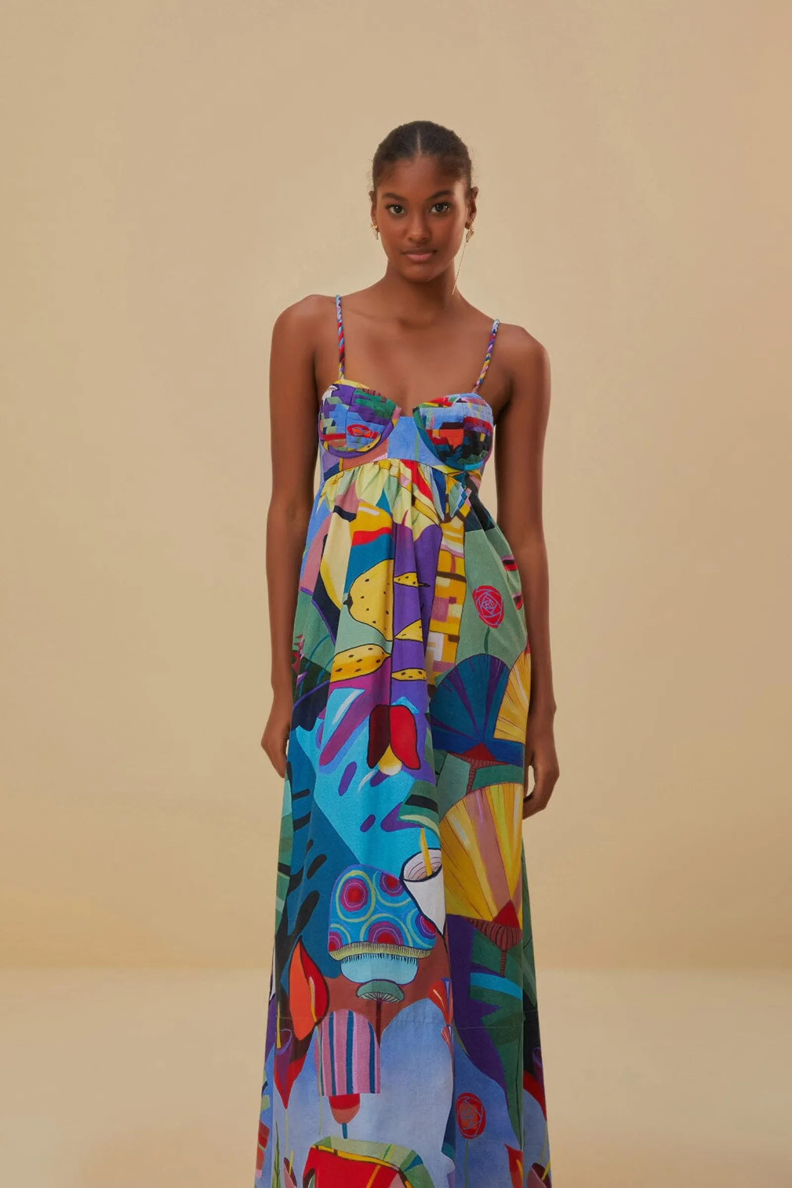 TROPICAL SCENARIO SLEEVELESS MAXI DRESS