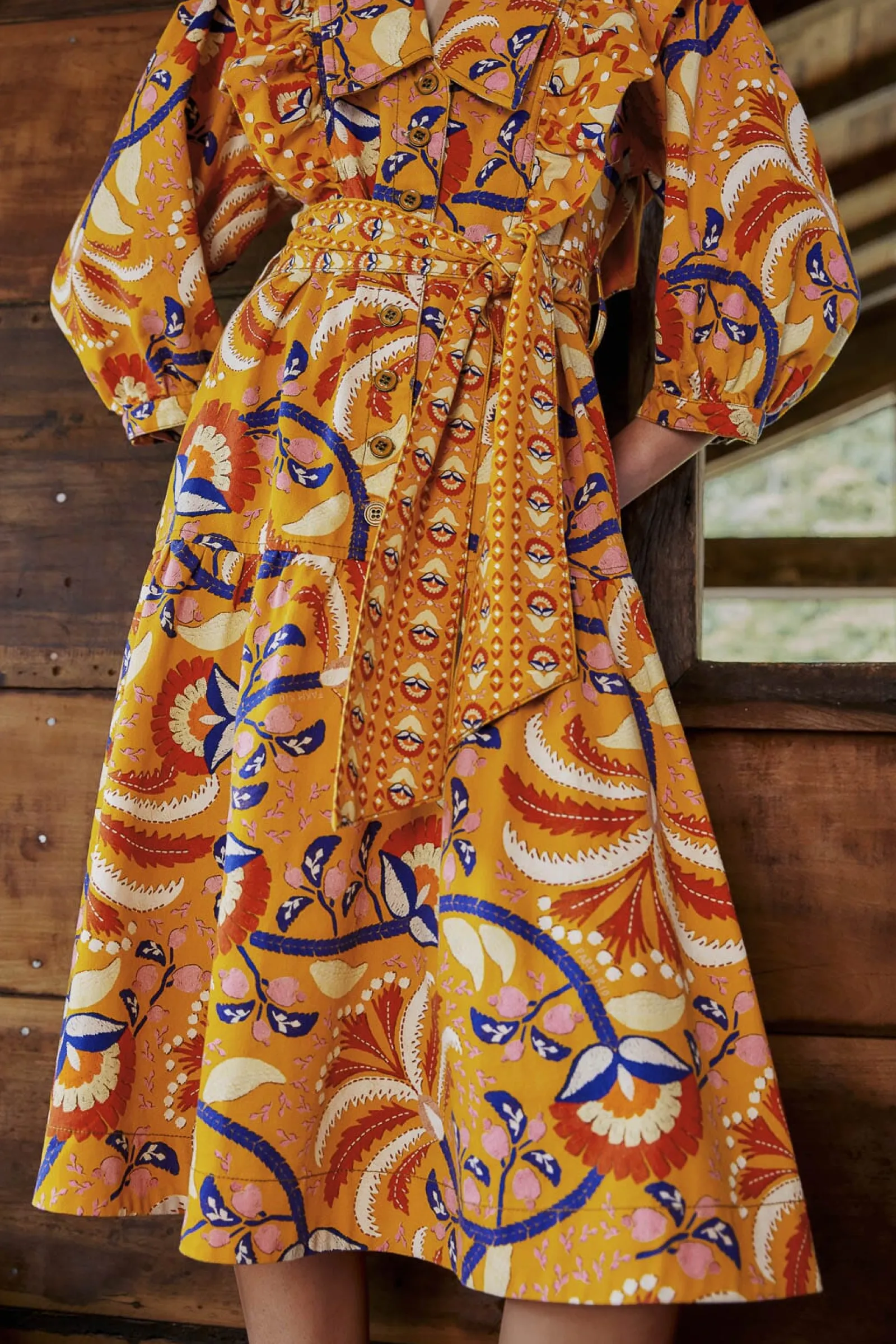 YELLOW PALMS PARTY MIDI DRESS