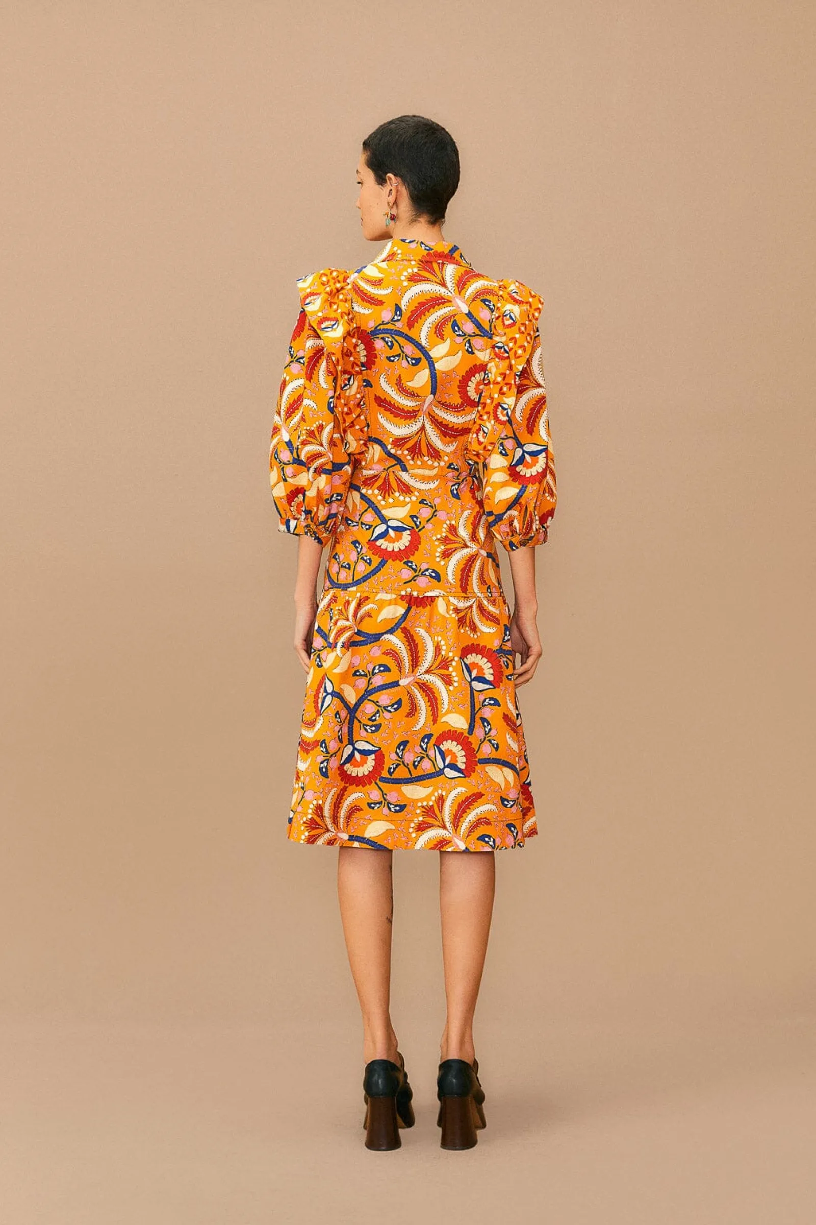 YELLOW PALMS PARTY MIDI DRESS